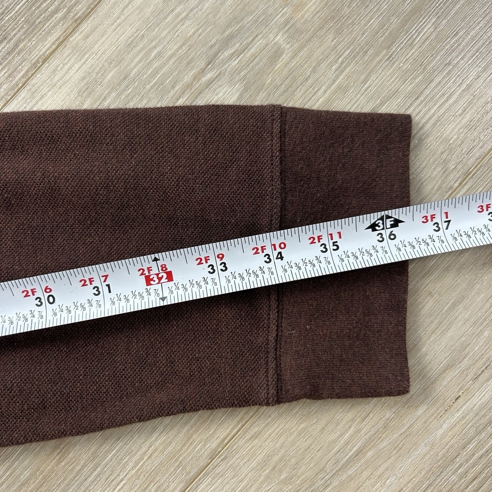 Brooks Brothers XL Performance Knit Polo Long Sleeve Cotton Chocolate Brown - Picture 8 of 9